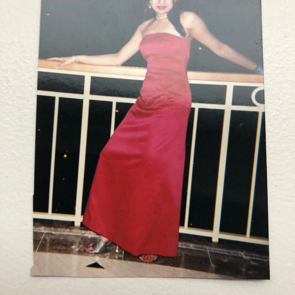 Ann Taylor Red Strapless Gown